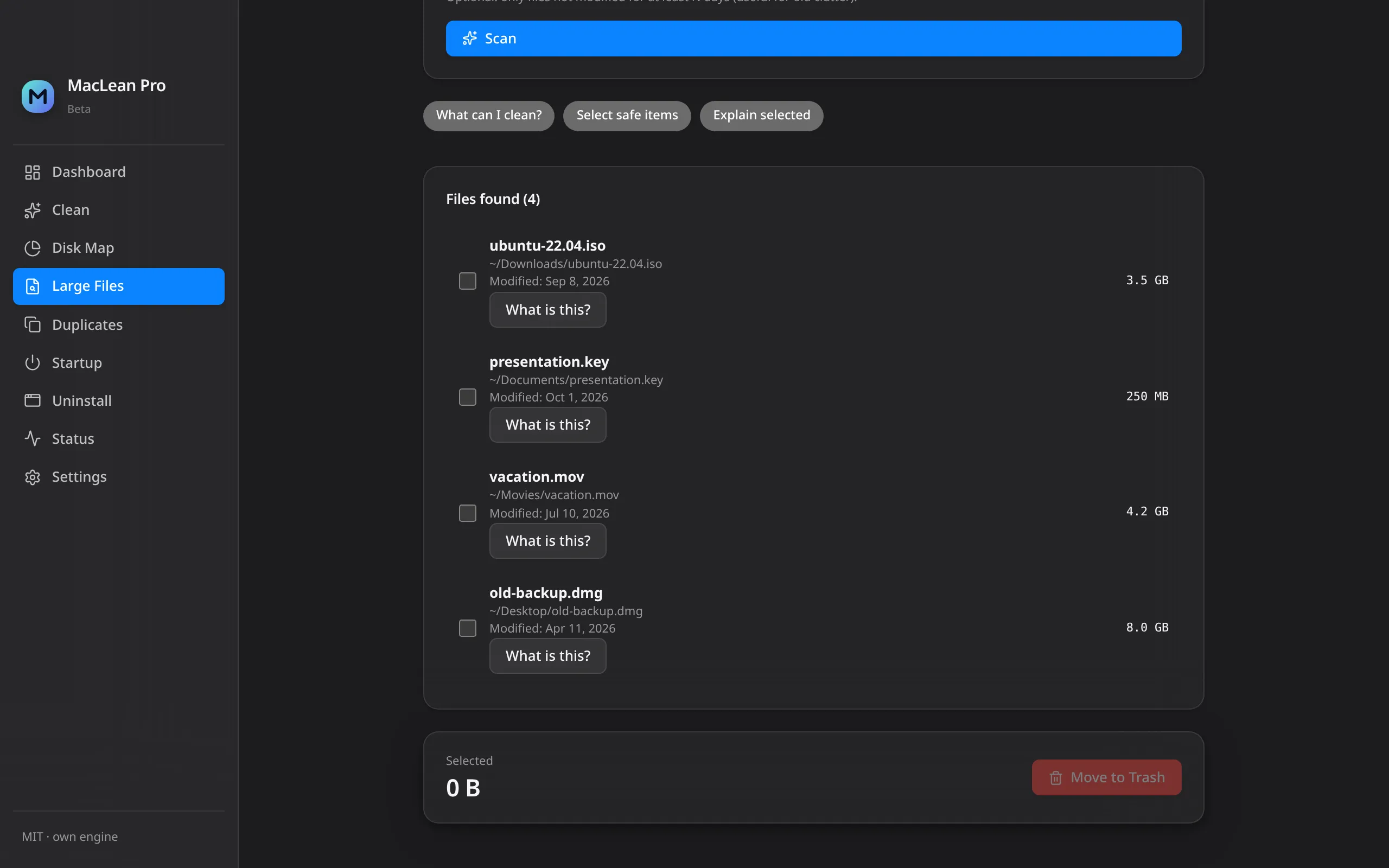 MacLean Pro — Large Files