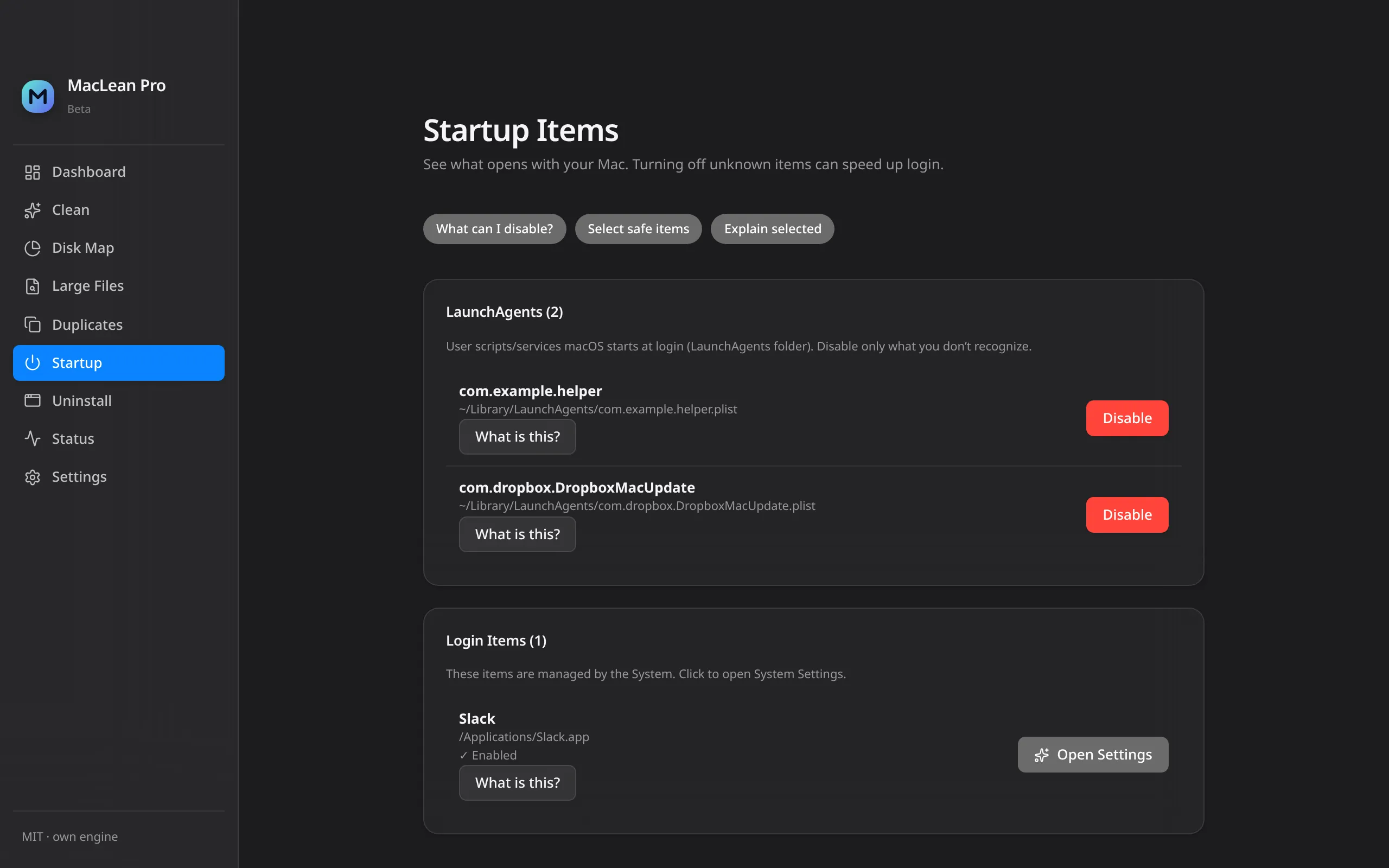 MacLean Pro — Startup